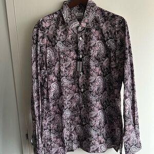 Kiton Purple Paisley Custom Bespoke Shirt